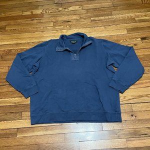 Eddie Bauer Sweater Mens Size Tall XLT Blue 1/4 Zip Pullover Sweatshirt Knit